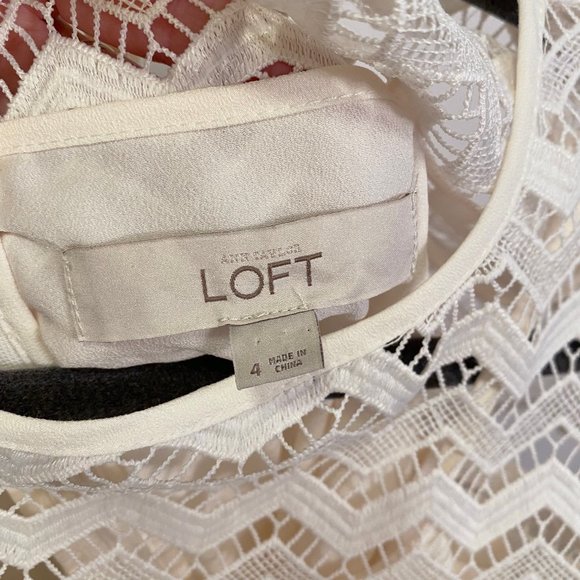 LOFT ivory dress size 4 - Picture 6 of 7